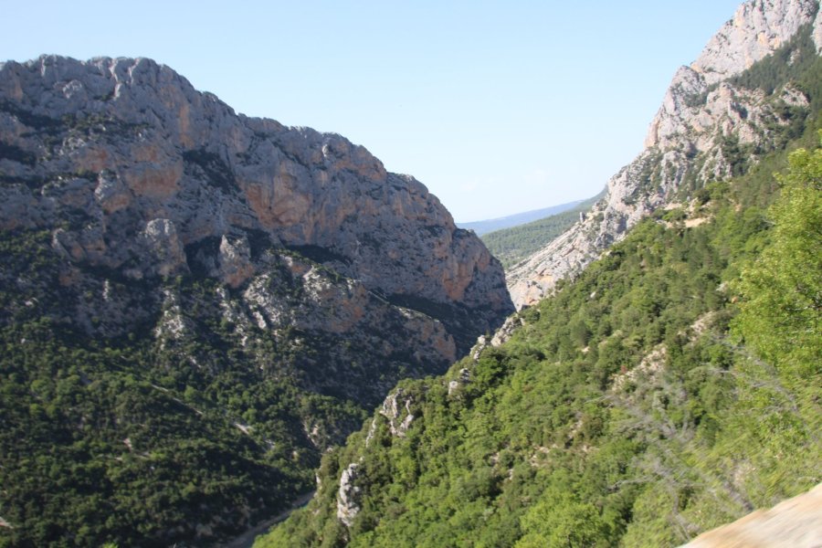 Steile Felsen und eine tiefe Schlucht der Gorges du Verdon